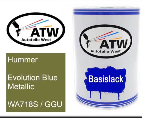 Hummer, Evolution Blue Metallic, WA718S / GGU: 500ml Lackdose, von ATW Autoteile West.